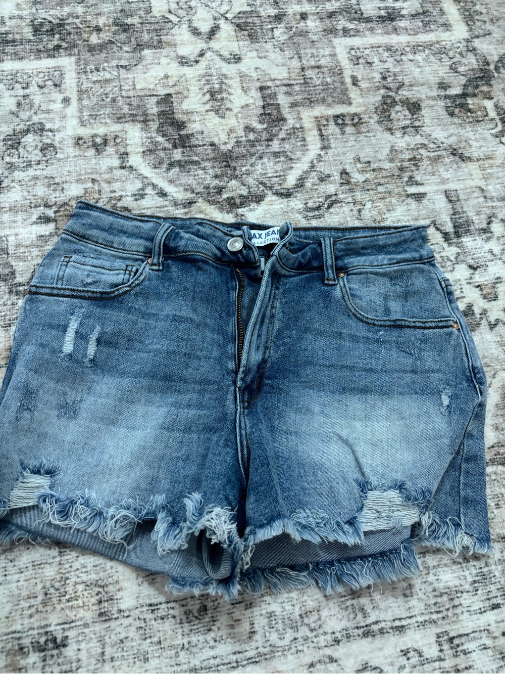 Wax Jean Women's Blue Distressed Denim Cutoff Shorts